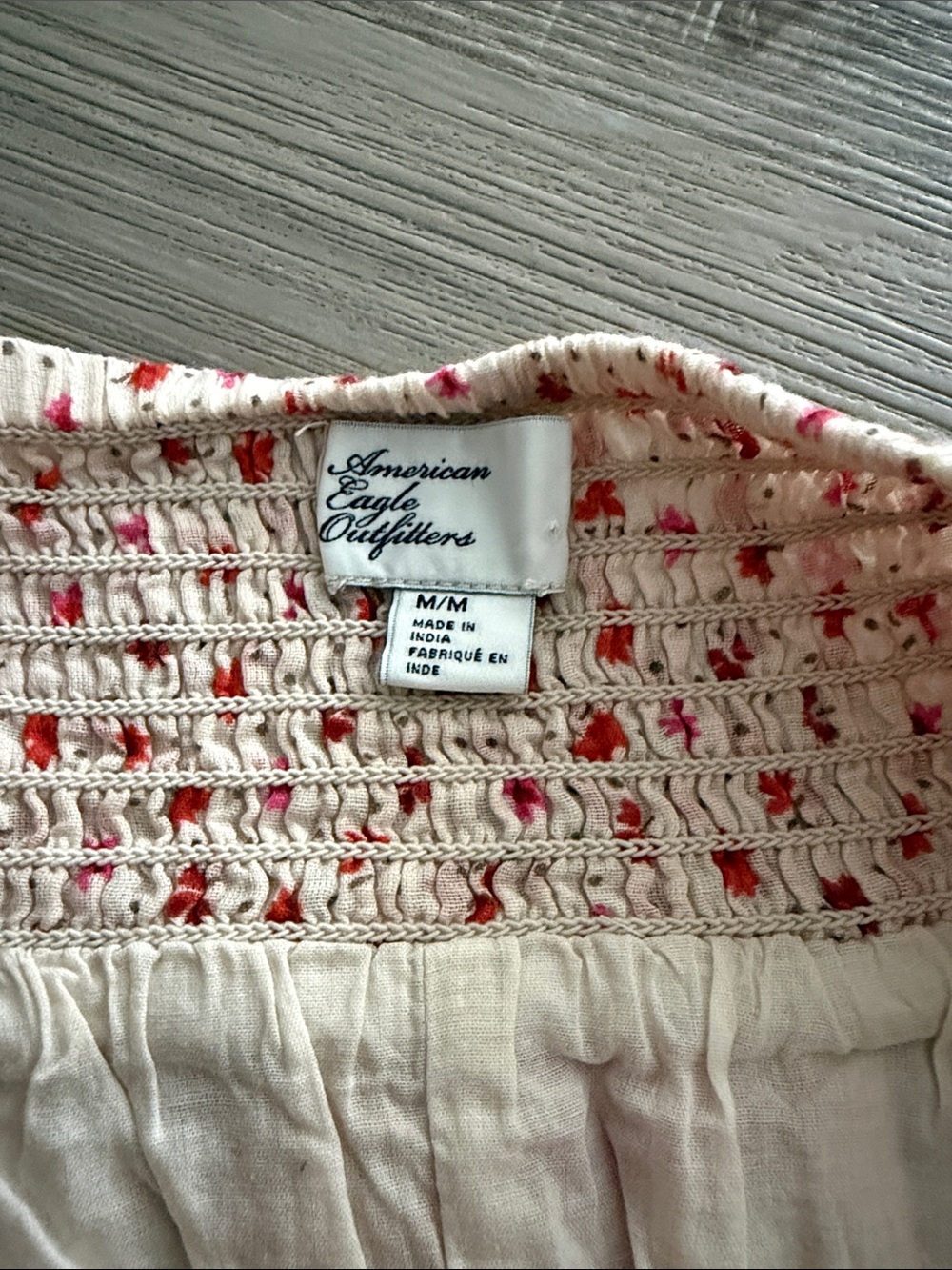 American Eagle Outfitters Cream Mini Skirt with Pink & Orange Spots - Picture 2 of 2